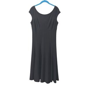 VTG Y2K American Living Womens 10 Dress Midi Empire Waist Cap Sleeve Minimalist